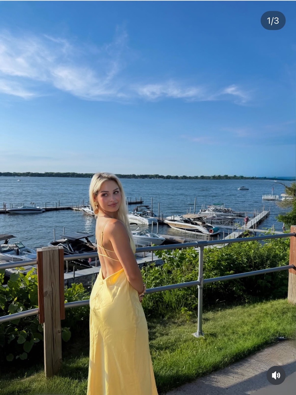 Zara Satin Backless Slip Dress in Yellow